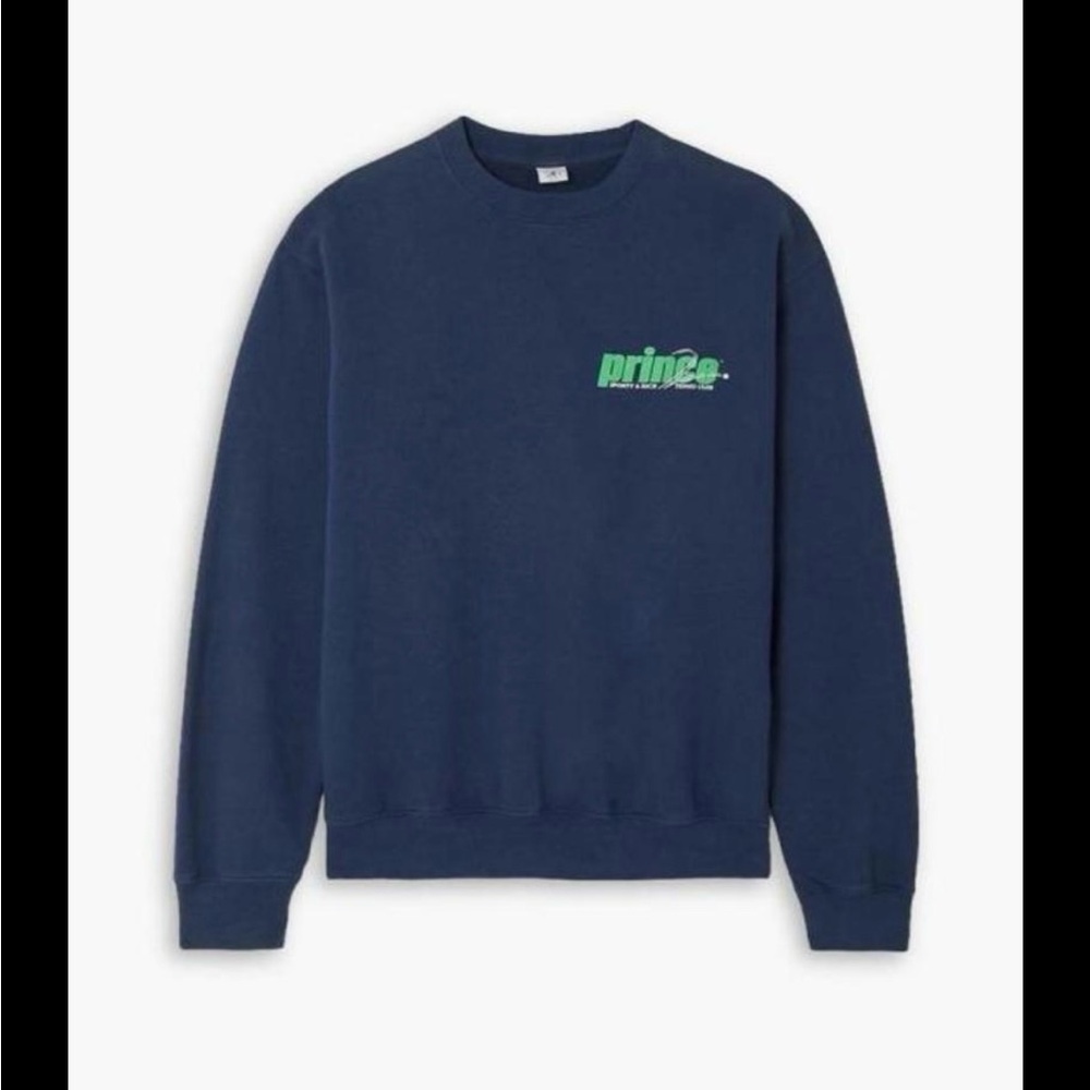 Sporty & Rich Men's Navy Blue Crewneck Sweater - Picture 3 of 6